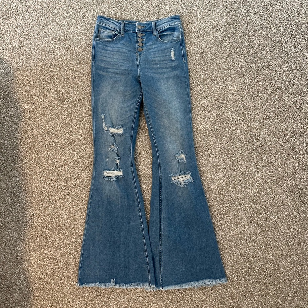 Altar’d State Distressed Flare Jeans - Picture 5 of 7